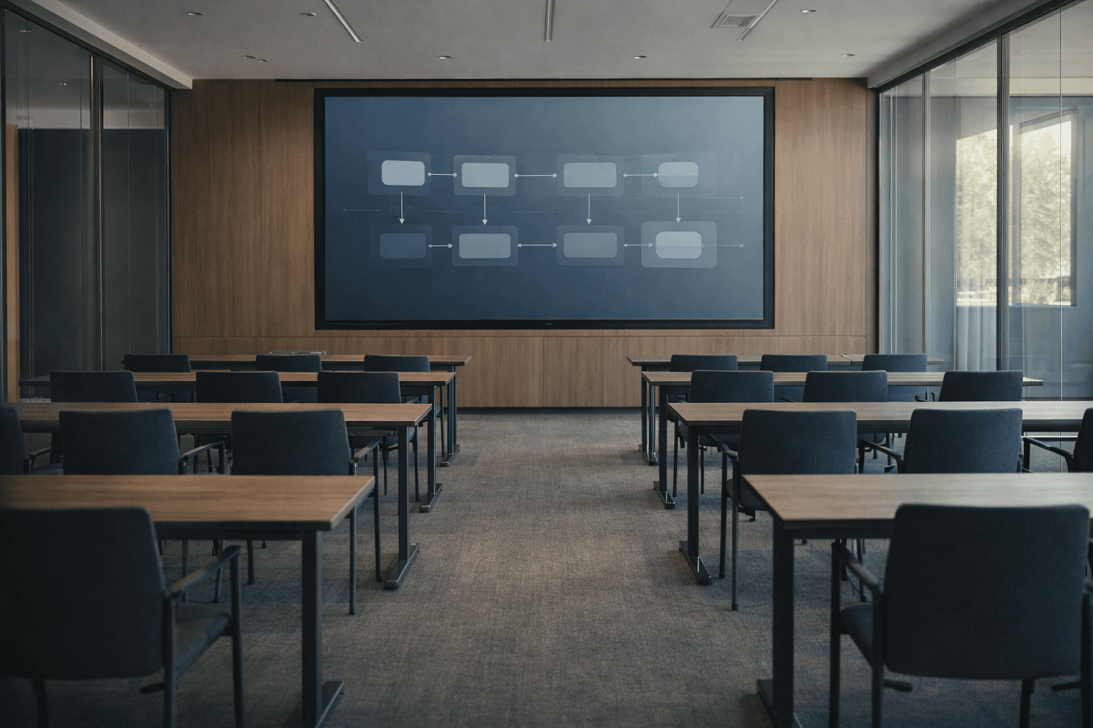 Team training room for practical AI workshop